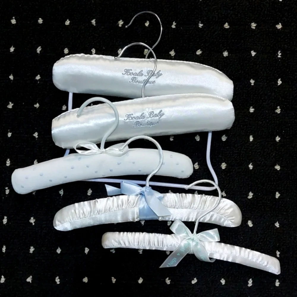 Satin•Cotton Emboidered•Padded Children's Boutique Hanger Assortment • Set of 5